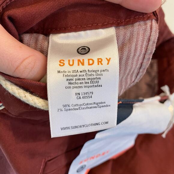 NWT Sundry Women's Le Soleil Pant in Teakwood Size 26 - Picture 7 of 11